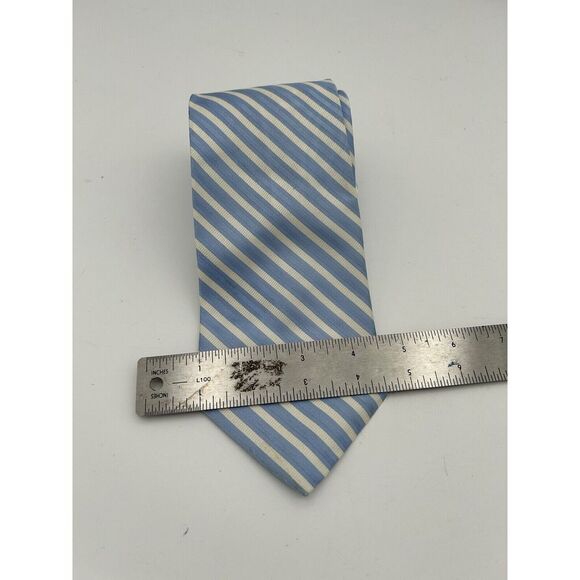 Brooks Brothers Makers Men's Tie Blue Silver Stripes - Picture 3 of 6